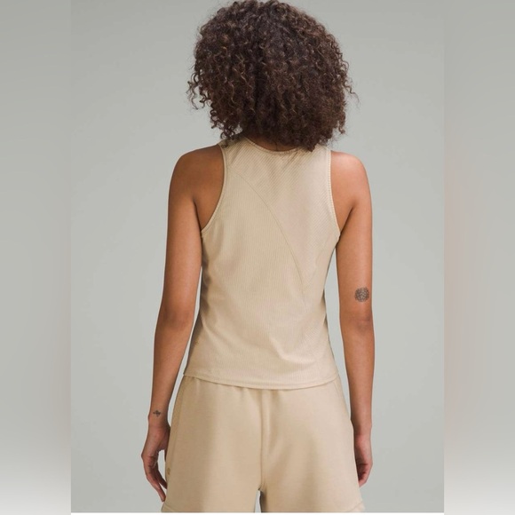 Lululemon Asymmetrical Ribbed Cotton Tank Top - Colour Trench - Picture 3 of 7